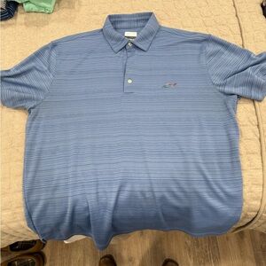 Greg Norman Collection Striped Blue Polo Shirt
